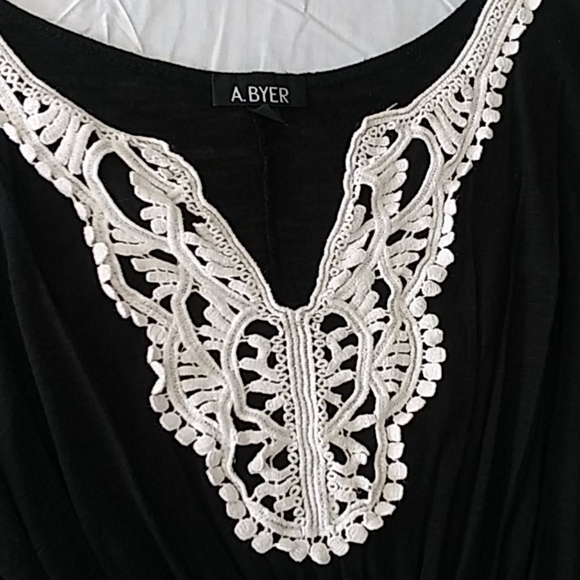 A. Byer Black Top with Embroidered Detail - Picture 5 of 7